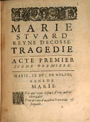 Marie Stuart : Tragedie
