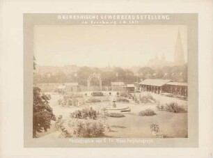 Teilansicht des Ausstellungsgeländes bei der Oberbadischen Gewerbeausstellung in Freiburg i. Br.
