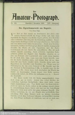 Das Eigenthumsrecht am Negativ