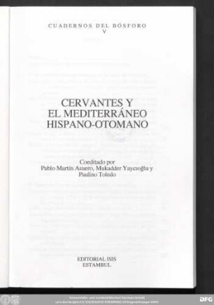 Cervantes y el mediterráneo hispano-otomano