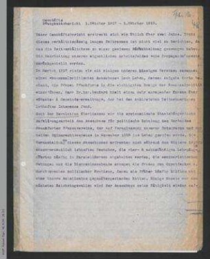 Tätigkeitsbericht der Frankfurter Ortsgruppe vom 1. Oktober 1917 bis 1. Oktober 1919