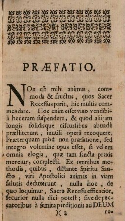 Sacer Recessus, Sive Exercitia Spiritualia Ad Mentem & Methodum S. P. Ignatii