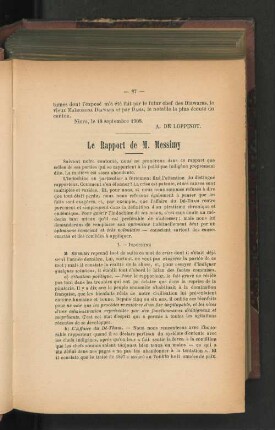Le Rapport de M. Messimy.