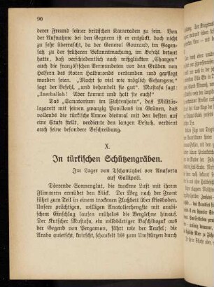 90, X. In Türkischen Schützengräben