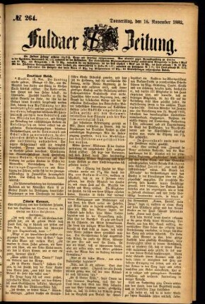 Ausgabe vom Donnerstag, den 16. November 1882.
