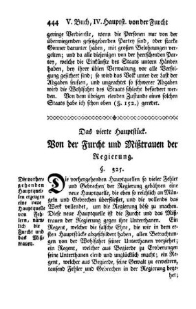 Das vierte Hauptstück. Von der Furcht und Mißtrauen der Regierung.