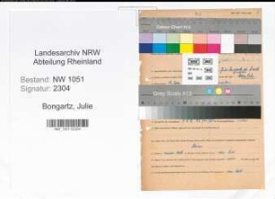 Entnazifizierung Julie Bongartz , geb. 18.03.1886 ()