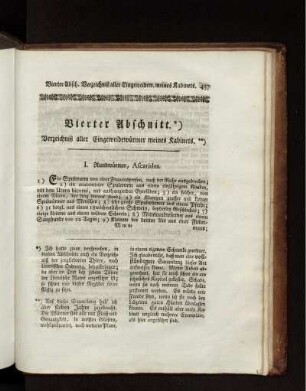 Vierter Abschnitt. Verzeichnis aller Eingeweidewürmer meines Kabinets.