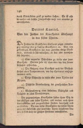 Drittes Kapitel. Von den Zeichen der Krankheiten überhaupt in den festen Theilen