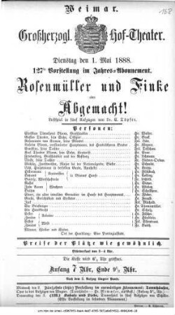 Rosenmüller und Finke oder Abgemacht!