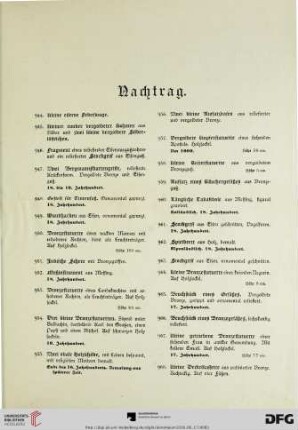 Nachtrag (Nr. 944-999)