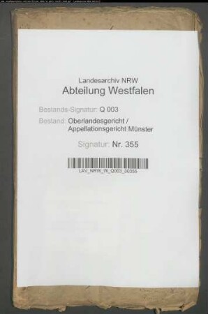 Die beim vormaligen Tribunal zu Münster befindlichen Deposita