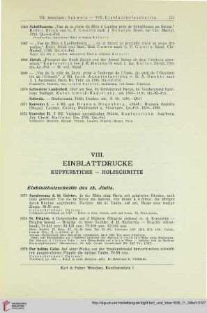 VIII. Einblattdrucke (Nr. 1073-1182)