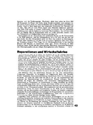 Reparationen und Wirtschaftskrise