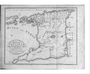 Die Insel TRINIDAD : Nach Mac-Kullum's Skizze verkleinert. - [Ca. 1:540.000]. - Weimar : Verl. des Geograph. Instituts, 1806. - 1 Kt. : Kupferstich. ; 21 x 17 cm. - Ohne Kt.-Netz