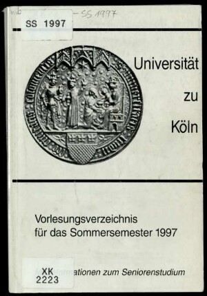 Vorlesungsverzeichnis Universität Köln SS1997