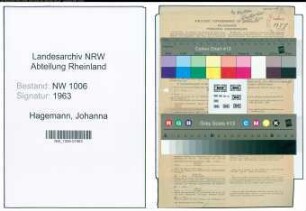 Entnazifizierung Johanna Hagemann , geb. 09.01.1908 (Lehrerin)