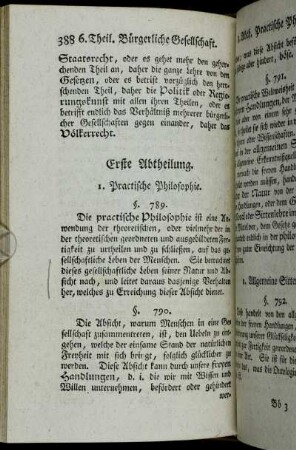 Erste Abtheilung. 1. Practische Philosophie.