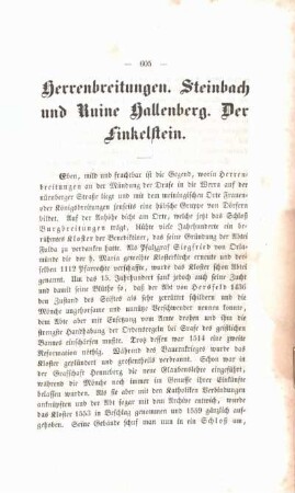 Herrenbreitungen. Steinbach und Ruine Hallenberg. Der Finkelstein.