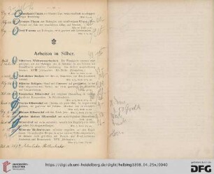 Arbeiten in Silber (Nr. 259-335)