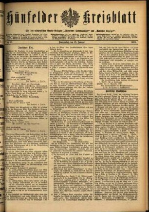 Ausgabe vom Donnerstag, den 25. Januar 1912.