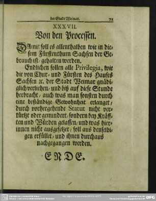XXXVII. Von den Processen