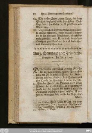Am 3. Sonntage nach Trinitatis. Evangelium, Luc. XV. v. 1 - 10.
