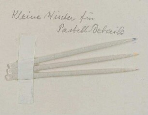 Drei Pastell-Miniaturen und kleine Pastell-Wischer