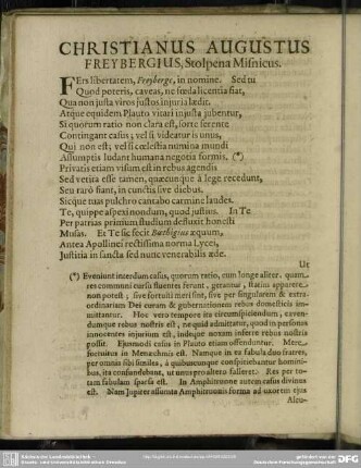 Christianus Augustus Freybergius, Stolpena Misnicus