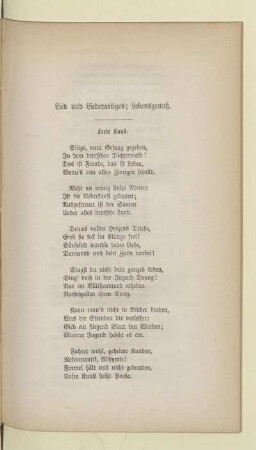 Lied und Liederartiges; Lebensgenuß