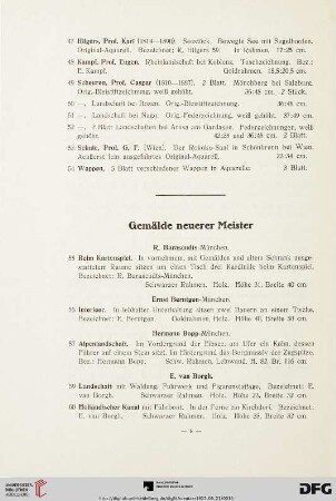 Gemälde neuerer Meister (Nr. 55 - 148)