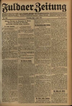 Ausgabe vom Dienstag, den 01. Juni 1915.