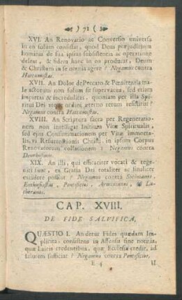 Cap. XVIII. De Fide Salvifica.