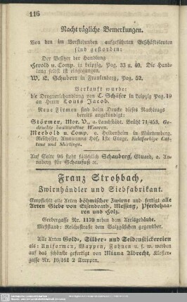 Nachträgliche Bemerkungen