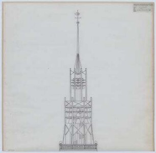 Glockenspielturm Aegidienkirche (nicht realisiert) – Variante 1: Detailansicht. Hannover, Aegidienkirchhof 1