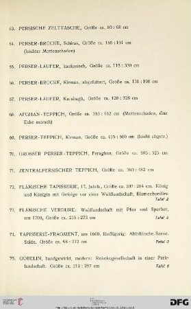 Tapisserien, Orientteppiche, Aubussons (Nr. 63-79)