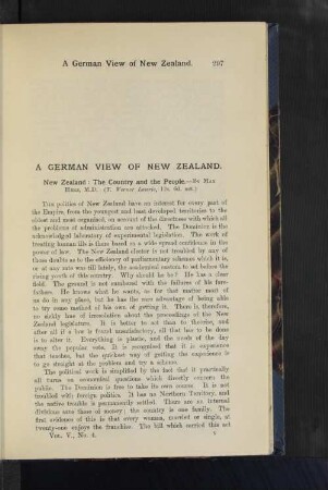 A German View of New Zealand