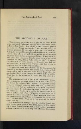 The Apotheosis of Food.