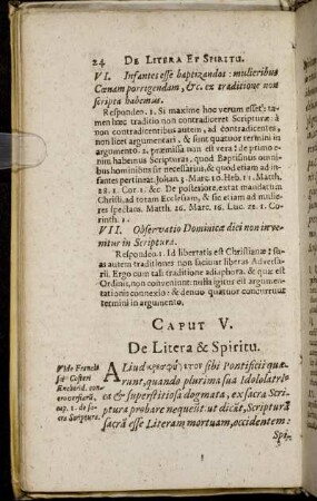 Caput V. De Litera & Spiritu.