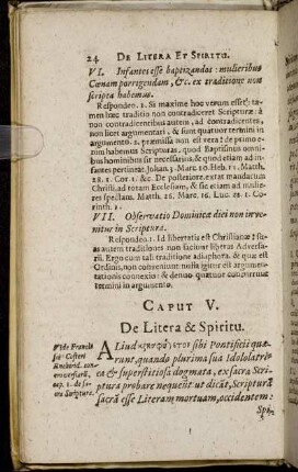 Caput V. De Litera & Spiritu.