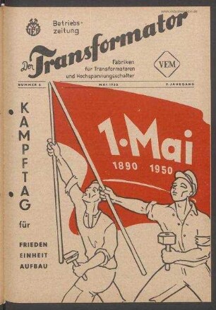 TRO-Betriebszeitung 'Der Transformator'; Nr. 5/1950 (Mai 1950)