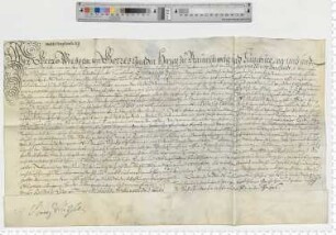 Schuldverschreibung Herzog Georg Wilhelms für Catharina Maria von Heerde über 1000 Taler zu 4 %.