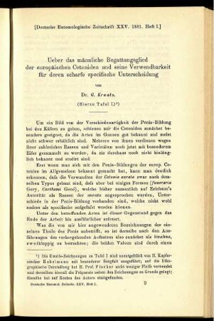 Ueber das männliche Begattungsglied der europäischen Cetoniden und seine Verwendbarkeit für deren scharfe specifische Unterscheidung