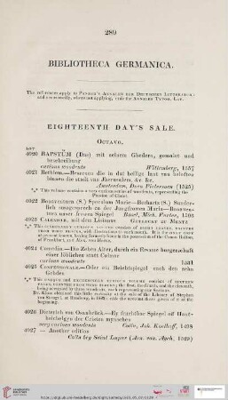 Eighteenth day´s sale (Nr. 4020 - 4279)