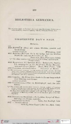 Eighteenth day´s sale (Nr. 4020 - 4279)