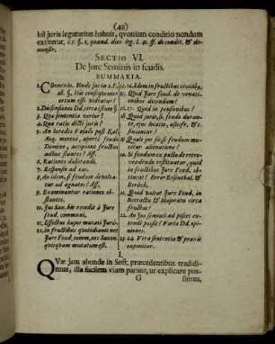 Sectio VI. De Jure Seminis in feudis.