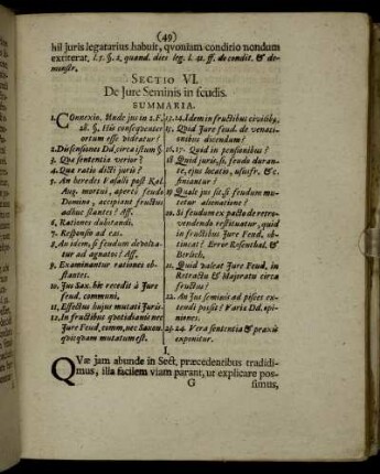 Sectio VI. De Jure Seminis in feudis.