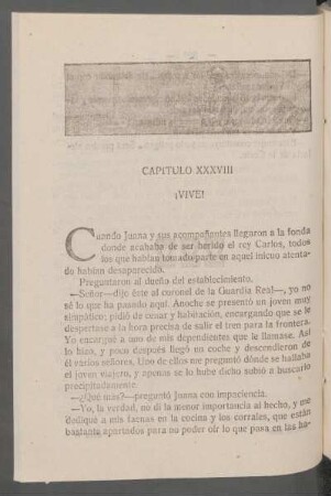 Capítulo XXXVIII - ¡Vive!
