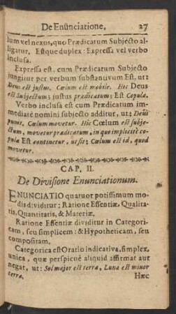 Cap. II. De Divisione Enunciationum.