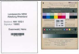 Entnazifizierung Heinz Duennwald, geb. 30.10.1904 (Kaufmann)